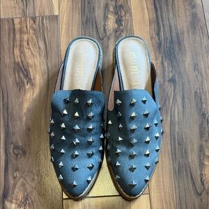 Studded Grey Mules